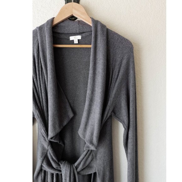 Charming Charlie Gray Tie Waist Cardigan | Size L Super Soft Open Front - Picture 3 of 9
